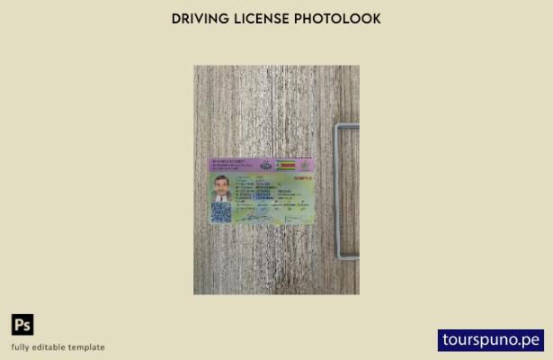 listo para imprimir plantilla frontal de aspecto fotográfico del permiso de c 67
